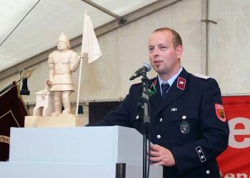 Wehrleiter André Böhme bei der Festansprache