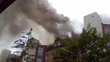 Brand in einem Haus