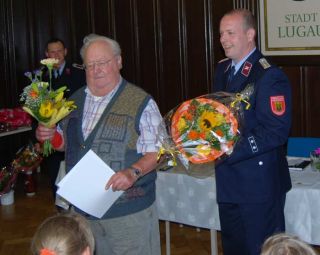 Ehrung für 60 Jahre Dienst in der Feuerwehr für Hans Schwalbe