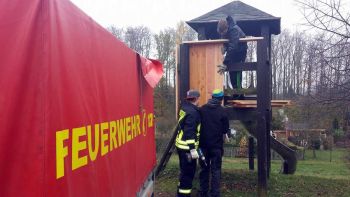 Der Klettertrum wird sicherer gemacht