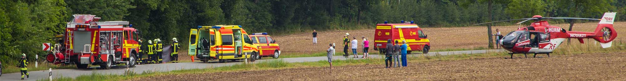 Verkehrsunfall mit Einsatz Christoph 46